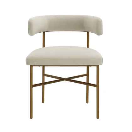 Kim Velvet Chair in Cream