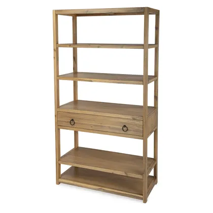 Lark Natural Etagere Bookcase