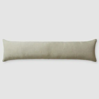 The Citizenry Prisha Linen Lumbar Pillow | 14" x 54" | Green