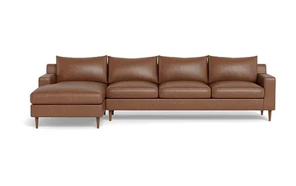 Sloan Leather 4-Seat Left Chaise Sectional