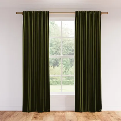 Velvet Curtain, Sage Performance Velvet, 50" x 96", Blackout