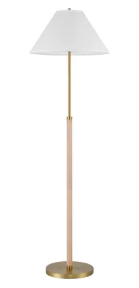 Hayward Floor Lamp | Cerused Oak, Antique Brass