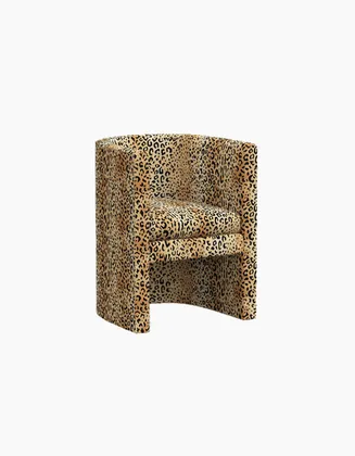 Barrel Back Dining Chair, Leopard