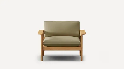 Dunes Teak Lounge Chair - Rosemary - All Weather Fabric