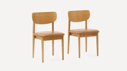 Haiku Dining Chairs (Set of 2) - Camel Leather/Oak