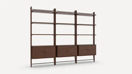 Title Triple Storage Bookshelf - Walnut - Wood