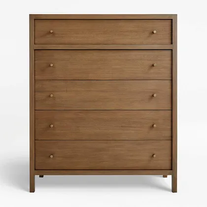 Keane 42" Solid Driftwood 5-Drawer Tall Dresser