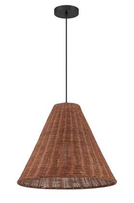 Sonoma Pendant | 17.75" | Walnut Wicker