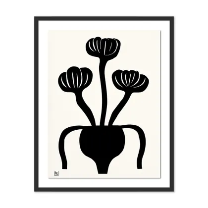 Flowers in vase ink still life 03 by Roseanne Kenny - 25.5" x 32"