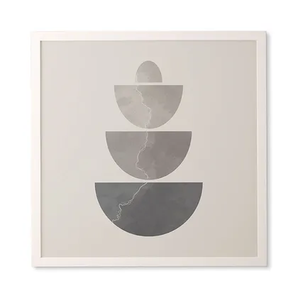 Monochrome Balance 2 by Alisa Galitsyna - Framed Wall Art Basic White 30" x 30"