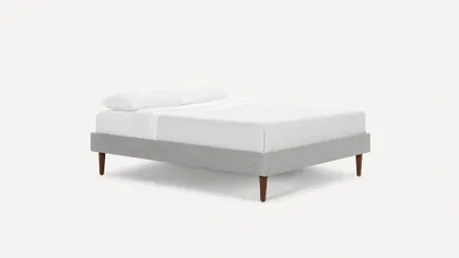 Chorus Upholstered Bed Frame - Queen / Stone Grey/Walnut / Tapered