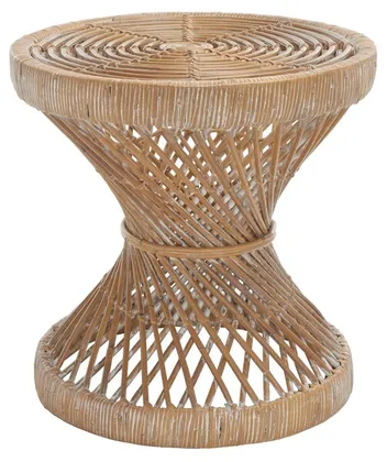 Grimson Small Bowed Accent Table - Grey White Wash - Safavieh