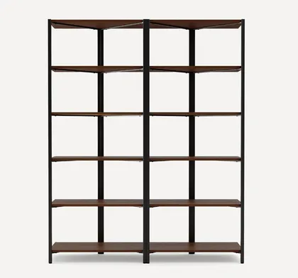 Canon Double Tall Shelves - Walnut - Wood