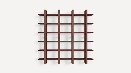 Index Wall Shelf, Set of 4 - Walnut - Wood