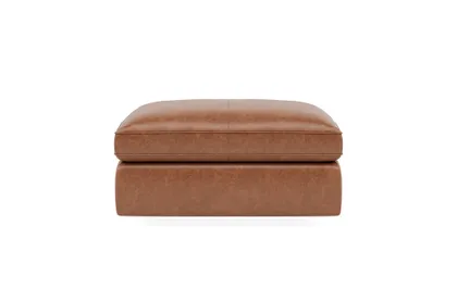 James Leather Square Ottoman with Storage Option