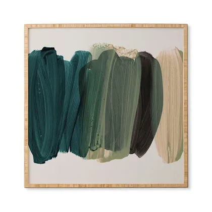 Minimalism 81 by Iris Lehnhardt - Framed Wall Art Bamboo 30" x 30"