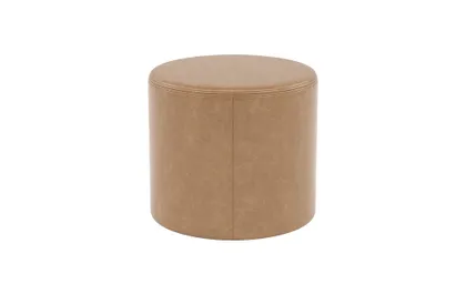 Colten Leather Round Stool Ottoman