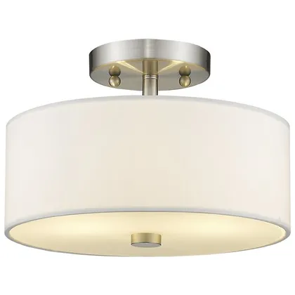 Maureen Single Fabric Drum Semi-Flushmount