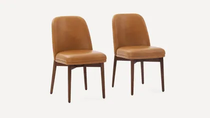 Alto Dining Chairs (Set of 2) - Camel Leather/Walnut
