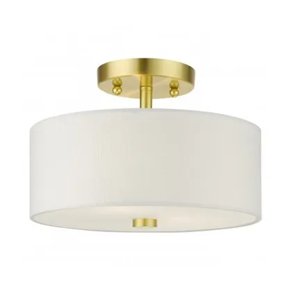 Maureen Single Fabric Drum Semi-Flushmount