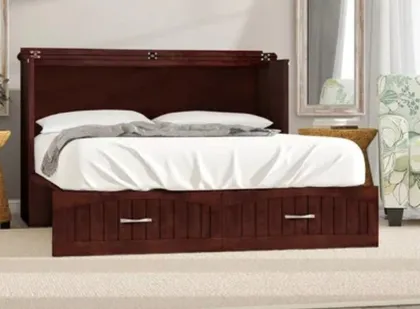 Agusta Solid Wood Storage Murphy Bed with Mattress