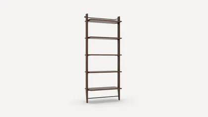 Title Single Fully Open Bookshelf - Walnut - Wood