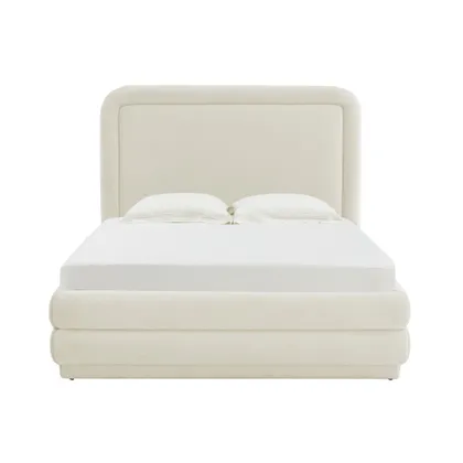 Briella Cream Velvet Bed in Queen