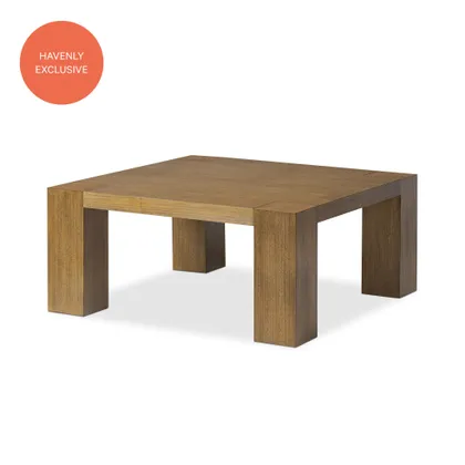 Emeli Square Coffee Table - Tawny Rubberwood Veneer