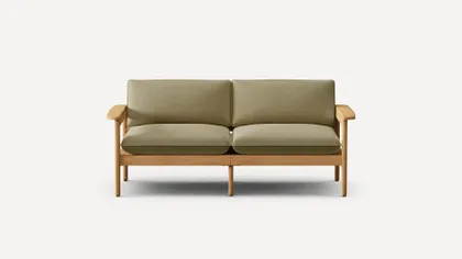 Dunes Teak 2-Seat Sofa - Rosemary - All Weather Fabric