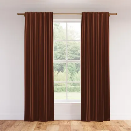 Velvet Curtain, Rust Performance Velvet, 50" x 96", Blackout