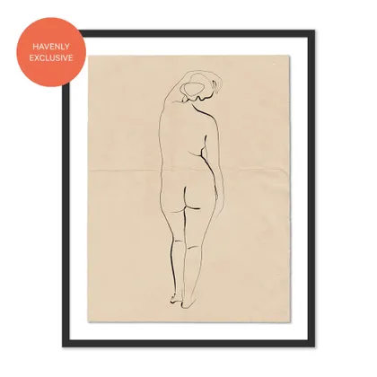 Nude on Vintage Paper 03 by Roseanne Kenny - 19.5" x 24"