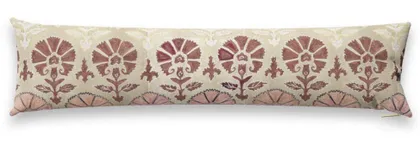 Blush Daisy Suzani Pillow by St. Frank | 48" W X 12" H | Cotton/Silk/Linen