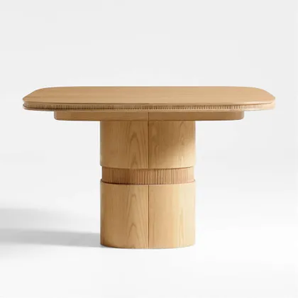 Roseau 48"-70" Natural Wood Extendable Pedestal Dining Table