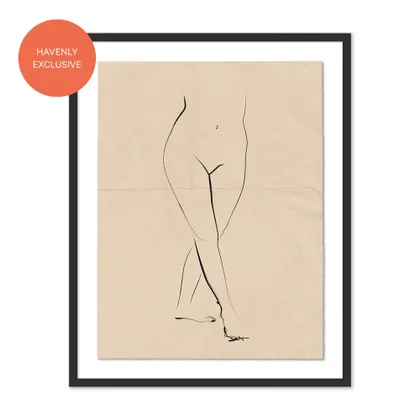 Nude on Vintage Paper 02 by Roseanne Kenny - 19.5" x 24"