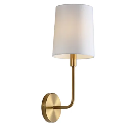 Jaxson Wall Sconce - Brass/White Shade - Safavieh