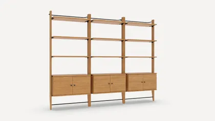 Title Triple Storage Bookshelf - Oak - Wood