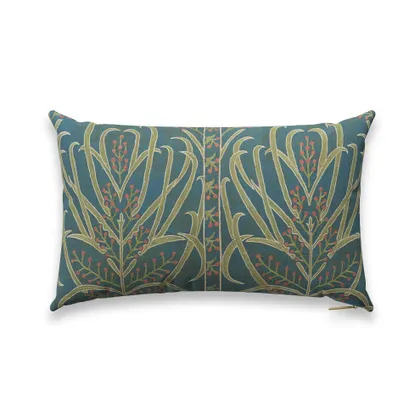 Teal Vines Suzani Pillow by St. Frank | Blue | 26" W x 16" H | Linen