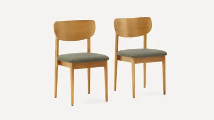 Haiku Dining Chairs (Set of 2) - Moss Green/Oak
