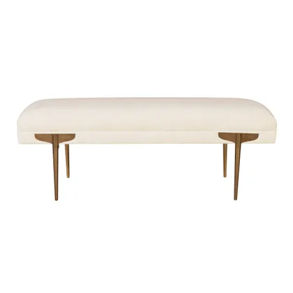 Brno White Waived Velvet Bench