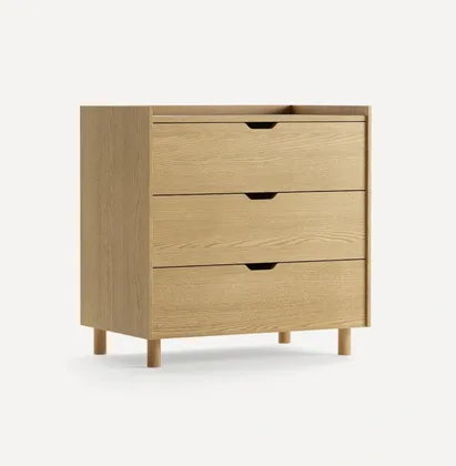 Prospect 3-Drawer Low Dresser - Oak - Wood