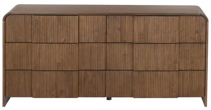 Vitale Reeded Wood Dresser - Walnut