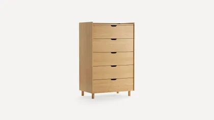 Prospect 5-Drawer Tall Dresser - Oak - Wood