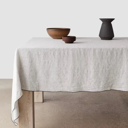 The Citizenry Stonewashed Linen Tablecloth | Ivory
