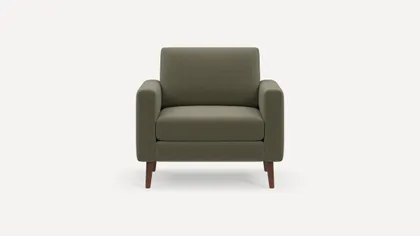Nomad Armchair - Moss Green - Performance Flatweave / Walnut - Wood / Block