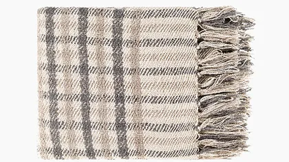Picnic Plaid Throw Blanket, Beige