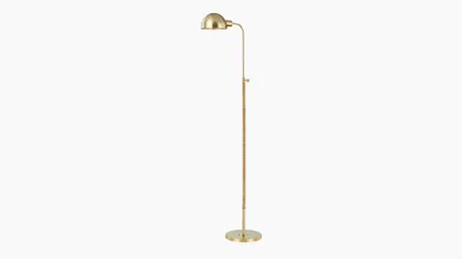 Devon Floor Lamp, Aged Brass