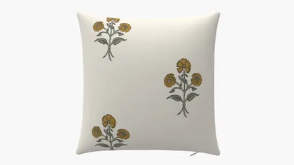 Throw Pillow 18", Marigold Delphine, 18" x 18"