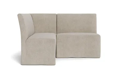 Dorian Slipcovered Petite Left Banquette