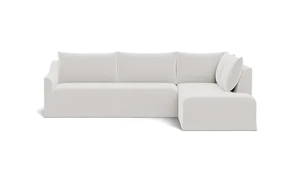 Dixon Slipcovered 3-Seat Right Bumper Sectional