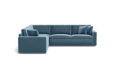 James 3-Piece 4-Seat Corner Sectional with Contrast Piping Spa